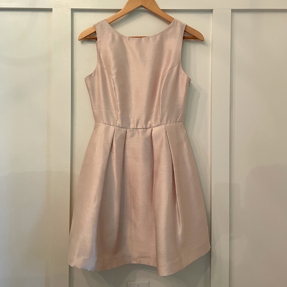 Lulu’s “Bow me a Kiss” backless champagne dress